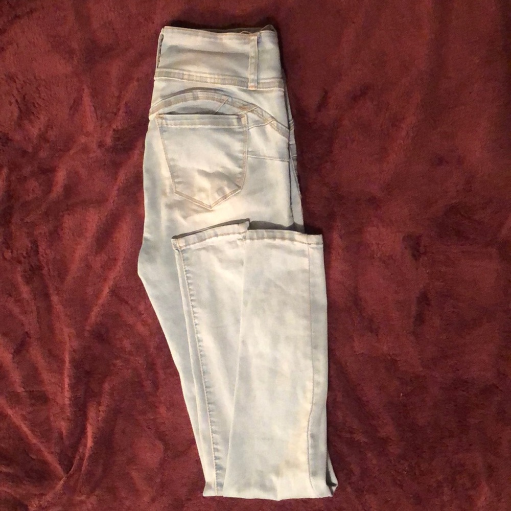 Butt, I love you, high-waisted blue skinny jeans